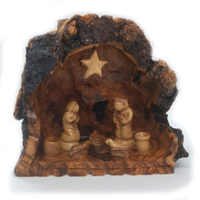 画像をギャラリービューアに読み込む, Hand Carved Small Cave Nativity Scene From Bethlehem - Various Sizes - OWO 098