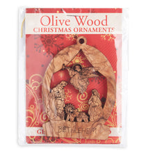 画像をギャラリービューアに読み込む, Olive Wood Tree Decoration Angel in Nativity Stable