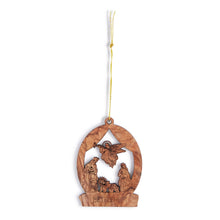 画像をギャラリービューアに読み込む, Olive Wood Tree Decoration Angel in Nativity Stable