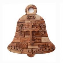 画像をギャラリービューアに読み込む, God Bless our home Handmade Hanging Wall Plaque Made Out Of Olive Wood In Bethlehem The Holy Land - Bell