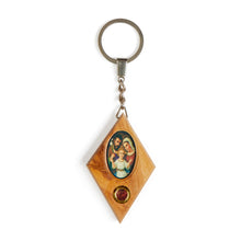 画像をギャラリービューアに読み込む, Holy Family Picture Olive Wood Keyring With Incense Made In The Holy Land Bethlehem