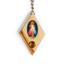 画像をギャラリービューアに読み込む, Jesus Picture Olive Wood Keyring With Incense Made In The Holy Land Bethlehem
