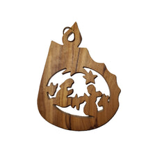 画像をギャラリービューアに読み込む, Nativity Scene Candle 2D Christmas Tree Decoration Handmade of Olive Wood in Bethlehem  OWO 070