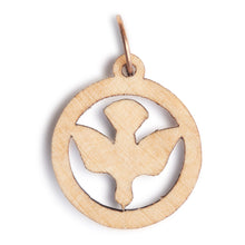 画像をギャラリービューアに読み込む, Olive Wood Pendant With Dove In A Circle Pendant