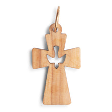 画像をギャラリービューアに読み込む, Olive Wood Cut Out Dove Cross Pendant