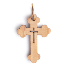 画像をギャラリービューアに読み込む, Olive Wood Orthodox Cross Pendant