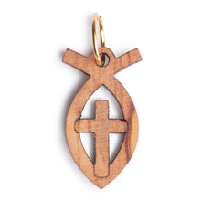 画像をギャラリービューアに読み込む, Olive Wood Fish Pendant