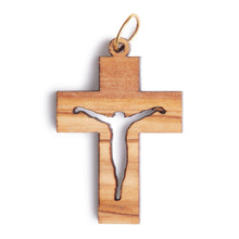 画像をギャラリービューアに読み込む, Olive Wood Jesus on Small Cross Pendant