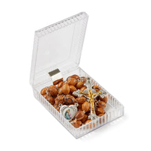 画像をギャラリービューアに読み込む, Rosary Beads Handmade Of Olive Wood In Bethlehem With A Picture Of Mother Mary & A Holy Soil Compartment OWR 021