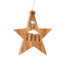 Load image into Gallery viewer, 3 kings Star Christmas Tree Decoration Made From Olive Wood In Bethlehem OWO 048