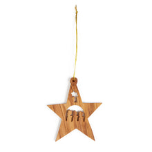 Load image into Gallery viewer, 3 kings Star Christmas Tree Decoration Made From Olive Wood In Bethlehem OWO 048
