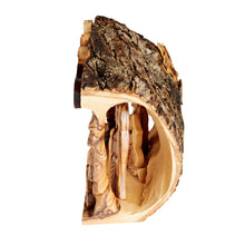 画像をギャラリービューアに読み込む, Nativity Scene Hand Carved Into An Olive Tree Log Made In Bethlehem The Holy Land Medium Size OWO 035
