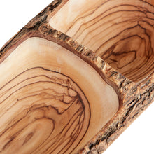 画像をギャラリービューアに読み込む, Natural Finish Double Olive Wood Serving Bowls