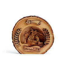 Load image into Gallery viewer, Handmade Olive Wood Round Bethlehem Nativity Scene OWO 091