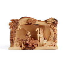 画像をギャラリービューアに読み込む, Nativity Scene Hand Carved Into An Olive Tree Log Made In Bethlehem The Holy Land Medium Size OWO 035