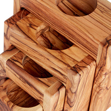 画像をギャラリービューアに読み込む, Tealight Holder 4 Piece Set Stacking Candle Holder Handmade Out Of Olive Wood In Bethlehem The Holy Land OWS 009