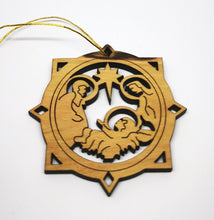 画像をギャラリービューアに読み込む, 2D olive wood Christmas decoration hand made in Bethlehem