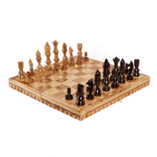 Load image into Gallery viewer, Chess Board, Handmade Olive Wood Chess Board With Detailed Individually Carved Figures Deluxe OWZ 001