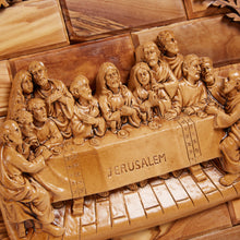 画像をギャラリービューアに読み込む, The Last Supper Round Hanging Wall Plaque On A Handmade Olive Wood Hanging Base From Bethlehem The Holy Land OWY 009