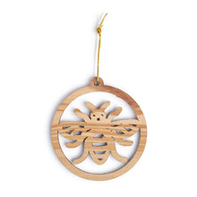 Load image into Gallery viewer, Olive Wood Manchester Bee Ornament Decoration