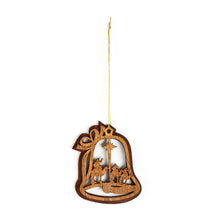 画像をギャラリービューアに読み込む, 3 Kings Bell Shaped Double Layered Christmas Tree Decoration Made of Olive Wood in Bethlehem