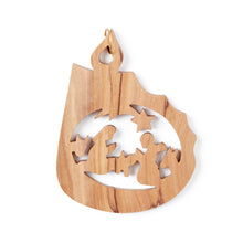 画像をギャラリービューアに読み込む, Nativity Scene Candle 2D Christmas Tree Decoration Handmade of Olive Wood in Bethlehem  OWO 070