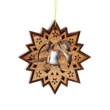 画像をギャラリービューアに読み込む, Star Shaped Nativity Scene Double Layered Christmas Tree Decoration Made of Olive Wood in Bethlehem