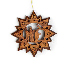 画像をギャラリービューアに読み込む, Star Shaped Three Kings Double Layered Christmas Tree Decoration Made of Olive Wood in Bethlehem