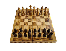 Load image into Gallery viewer, Chess Board, Handmade Olive Wood Chess Board With Detailed Individually Carved Figures Medium OWZ 001
