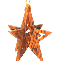 画像をギャラリービューアに読み込む, 3D star olive wood Christmas tree decoration, made in Bethlehem