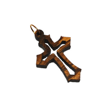 画像をギャラリービューアに読み込む, Handmade in Bethlehem olive wood cross pendant