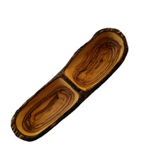 画像をギャラリービューアに読み込む, Natural Finish Double Olive Wood Serving Bowls