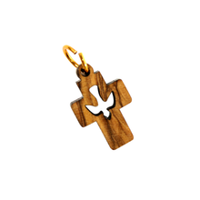 画像をギャラリービューアに読み込む, Olive Wood Cross Dove Pendant