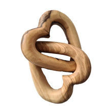 画像をギャラリービューアに読み込む, Love Hearts Entwined Linked Handmade Olive Wood Hearts of Love OWSN - Various Sizes