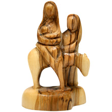 画像をギャラリービューアに読み込む, Mary, Joseph And Jesus On A Donkey - Flight To Egypt Hand Carved In Olive Wood In The Holy Land Bethlehem - Small OWH 022