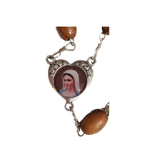 画像をギャラリービューアに読み込む, Rosary Beads Handmade Of Olive Wood In Bethlehem With A Picture Of Mother Mary & A Holy Soil Compartment OWR 021