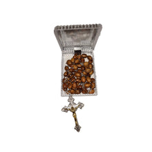 画像をギャラリービューアに読み込む, Rosary Beads Handmade Of Olive Wood In Bethlehem With A Picture Of Mother Mary & A Holy Soil Compartment OWR 021