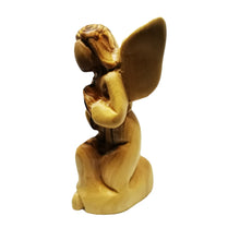 画像をギャラリービューアに読み込む, side view of Hand carved olive wood angel made in Bethlehem, unique grain