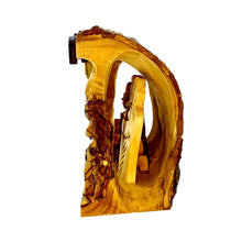 画像をギャラリービューアに読み込む, Hand Carved Olive Wood Nativity Scene, Log Nativity Set From Bethlehem - XL OWO 035