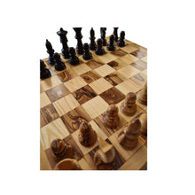 Load image into Gallery viewer, Chess Board, Handmade Olive Wood Chess Board With Detailed Individually Carved Figures Large