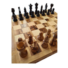 Load image into Gallery viewer, Chess Board, Handmade Olive Wood Chess Board With Detailed Individually Carved Figures Large