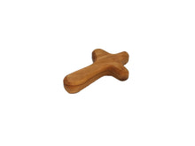 画像をギャラリービューアに読み込む, Hand carved olive wood holding cross, medium, made in Bethlehem. Unique grain, fits in palm of hand