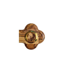 画像をギャラリービューアに読み込む, Handmade Olive Wood Four Corner Jerusalem Cross, Eastern Cross With Holy Soil, Olive Leaves, Rose Petals & Incense - Extra Large OWC 003