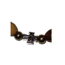 画像をギャラリービューアに読み込む, Handmade Olive Wood Bead Bracelet With Silver Cross
