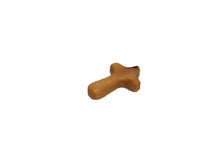画像をギャラリービューアに読み込む, Hand carved olive wood holding cross, small, made in Bethlehem. Unique grain, fits in palm of hand
