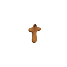 画像をギャラリービューアに読み込む, Hand carved olive wood holding cross, small, made in Bethlehem. Unique grain, fits in palm of hand
