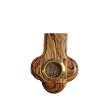 画像をギャラリービューアに読み込む, Handmade Olive Wood Four Corner Jerusalem Cross, Eastern Cross With Holy Soil, Olive Leaves, Rose Petals & Incense - Extra Large OWC 003