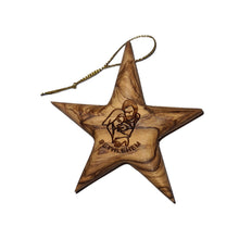 画像をギャラリービューアに読み込む, Star Shaped Holy Family Christmas Tree Decoration Handmade of Olive Wood in Bethlehem