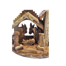 画像をギャラリービューアに読み込む, Handmade Olive Wood Bell Tower Nativity Scene From Bethlehem OWO 028