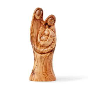 Faceless Holy Family Statue Large Handmade Out Of Olive Wood In The City Of Bethlehem The Holy Land